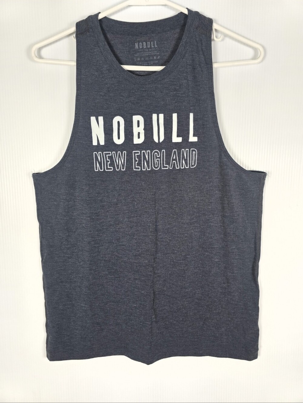 NOBULL Women's New England Grey/Blue Heathered Muscle Tank Size Small